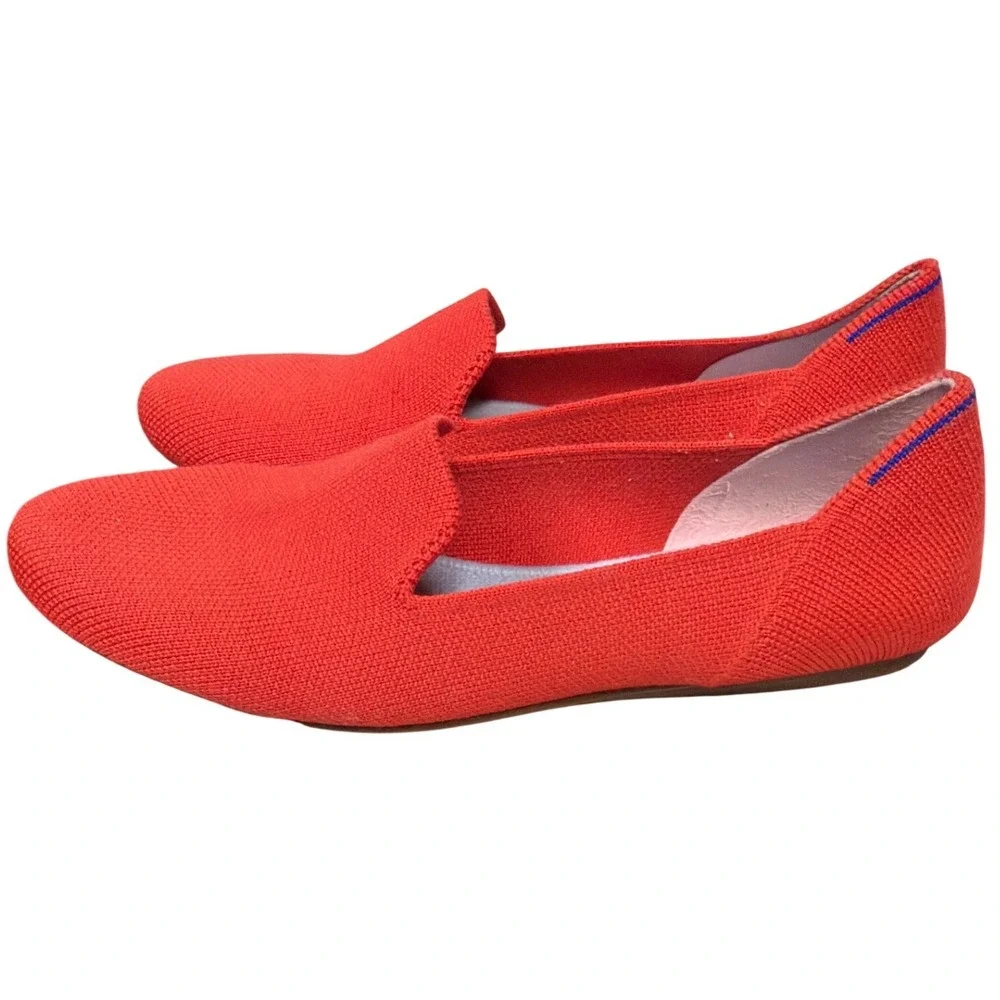 Rothy's Loafer Women 7 Red The Loafer Knit Flat Classic Sustainable Comfort
